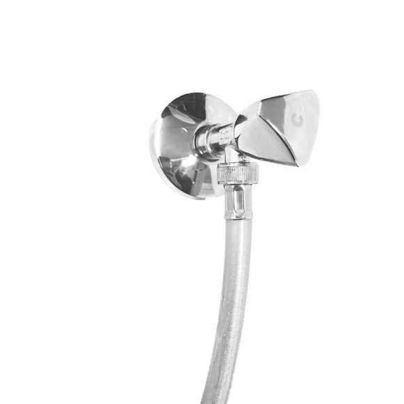 Ensemble Douche Wc Hygiène Avec Robinet D'arrêt 1 Jet, Chromé Tout Laiton Massif