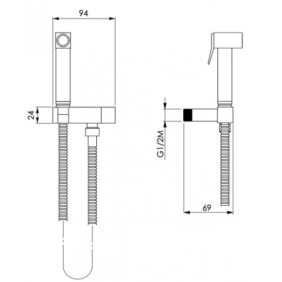 Kit Complet Hygiène Bidet Douche À Main En Laiton Carré