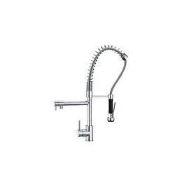 Mitigeur D'évier Chromé Robinet De Cuisine Rotatif Avec Deux Sorties