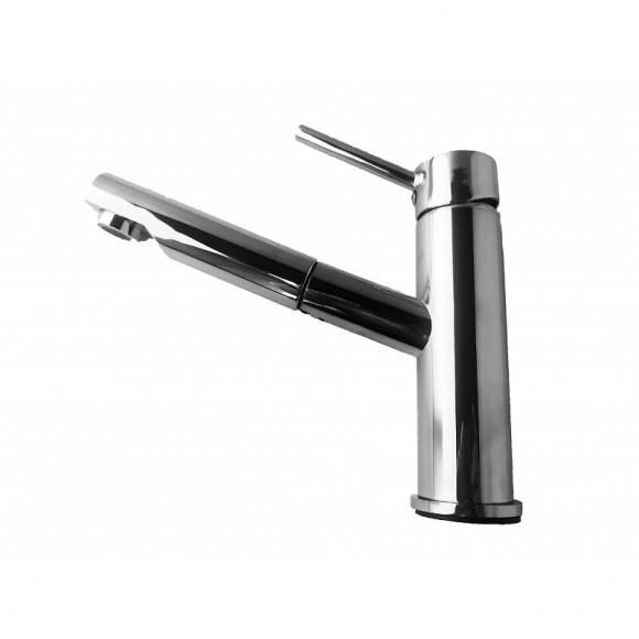 Robinet Salle De Bain Avec Douchette Extractible Chromée Mitigeur Lavabo En Laiton