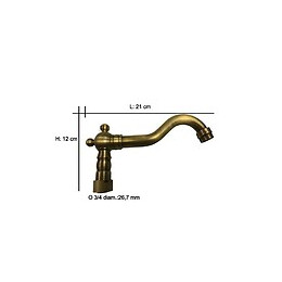 Bec De Robinet De Rechange Bronzé Vieux Laiton