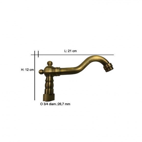 Bec De Robinet De Rechange Bronzé Vieux Laiton