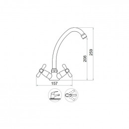 Robinet De Cuisine De Salle De Bain Traditionnel Rétro