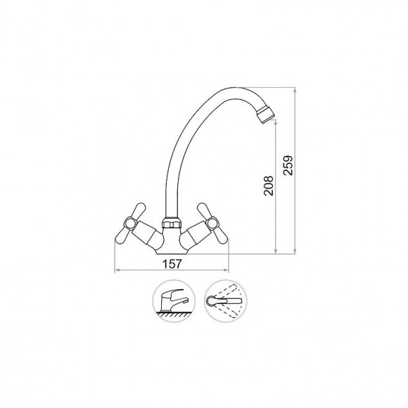 Robinet De Cuisine De Salle De Bain Traditionnel Rétro