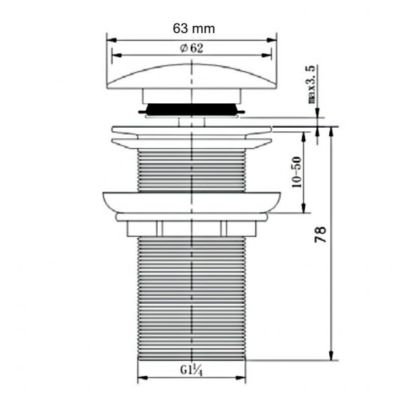 Bonde De Vidage Clic Clac Automatique Vieux Laiton Sans Trop-plein