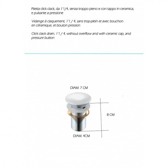 Vidage Automatique Clip Clap Sans Débordement En Céramique