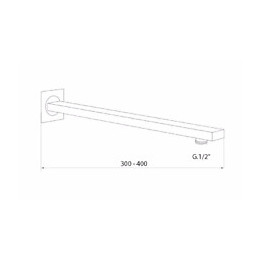 Bras De Douche Mural Pour Tête De Douche, Carré Cm 30