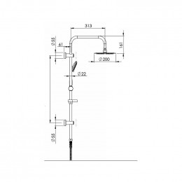 Colonne De Douche Réglable Ronde Chromée Complet