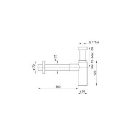 Siphon Minimaliste Pour Lavabo 1' 1/4 , Hauteur Réglable, Set De Siphon G1-1-4"