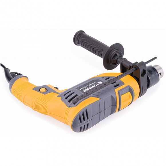 Power Tool - Perceuse 1600w - Mandrin Denté - Rotation À Vide 0-3000tr/min - Fréquence De Frappes 44800/ Min - Jaune