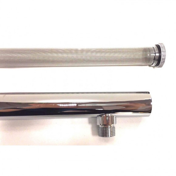 Bras De Douche Mural Avec Filtre Anti-sable De 40 Cm En Laiton Chromé Lourd