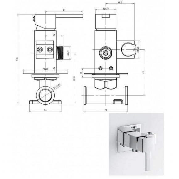 Mitigeur De Douche Encastré Avec Support De Douche Intégré