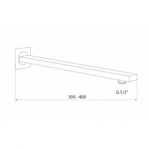 Bras De Douche Mural Pour Tête De Douche, Carré Cm 30