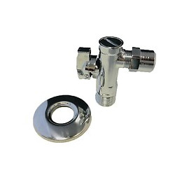 Robinet Arrêt Sous Évier En Laiton Chromé, Avec Sphère Et ½ Filtre Ec Sphère Et ½ Filtre