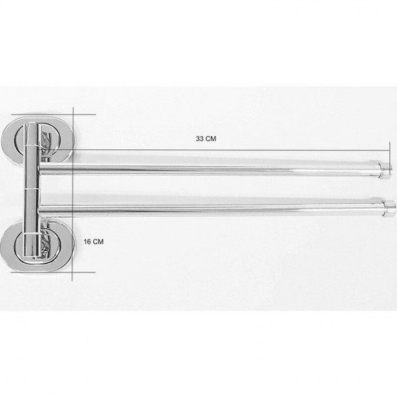 Porte-serviettes Mural 2 Bras En Acier Inox