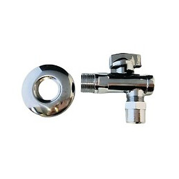 Robinet Arrêt Sous Évier En Laiton Chromé, Avec Sphère Et ½ Filtre Ec Sphère Et ½ Filtre