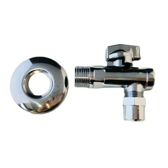Robinet Arrêt Sous Évier En Laiton Chromé, Avec Sphère Et ½ Filtre Ec Sphère Et ½ Filtre