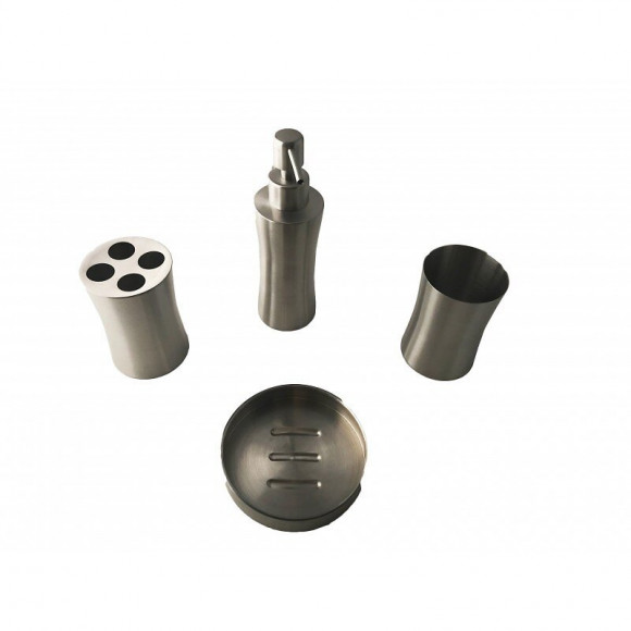 Set Accessoires De Bain En Acier 4 Pièces