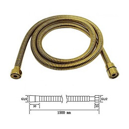 Ensemble De Douche Doré Avec Douchette À Main Et Tuyau Flexible