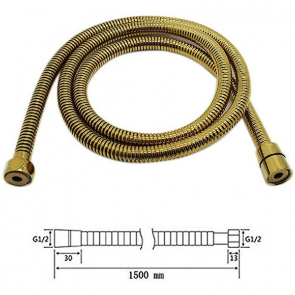 Ensemble De Douche Doré Avec Douchette À Main Et Tuyau Flexible