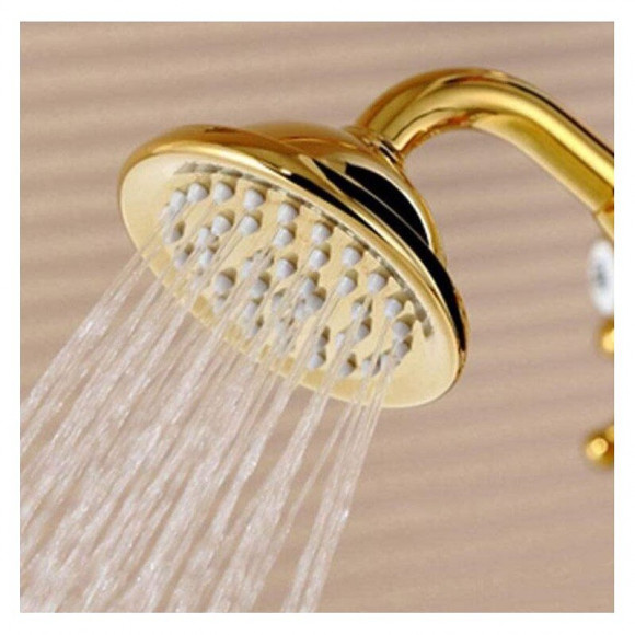 Ensemble Douche Doré Or Vintage Douchette,tuyau De Douche Et Support
