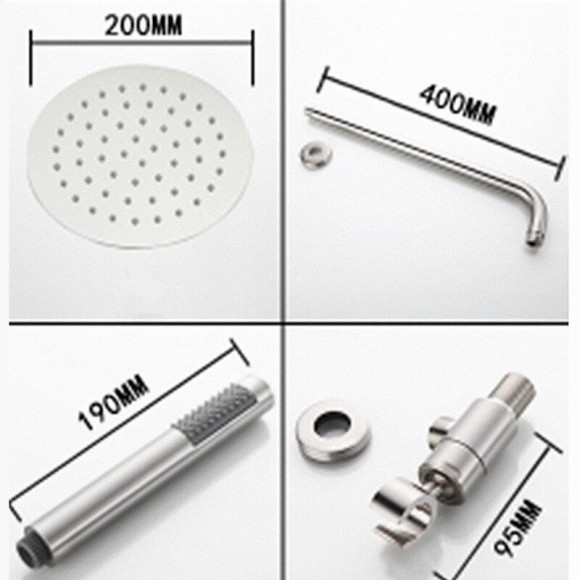 Ensemble De Douche Complet En Acier Inoxydable Mat Satiné