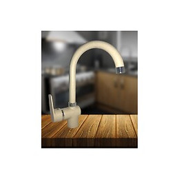 Robinet Mitigeur De Cuisine, Avec Bec Pivotant, Finition Avoine/sable