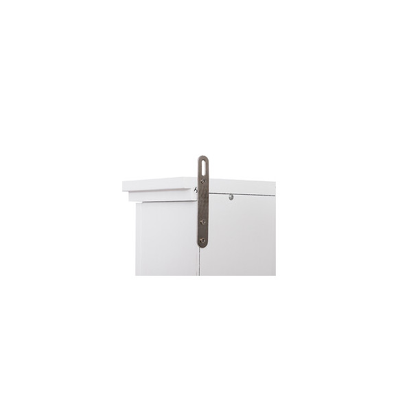 Armoire Haute Murale De Salle De Bain Ou Wc Placard 1 Porte 3 Niches Dim. 53l X 15l X 51h Cm Mdf Panneaux Particules Blanc
