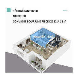 Climatiseur Portable 10.000 Btu/h - Ventilateur, Déshumidificateur - Réfrigérant Naturel R290 - Télécommande - Débit D'ai