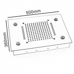 Pomme De Douche Encastrée 50x36 Cm En Cascade Avec Double Jet