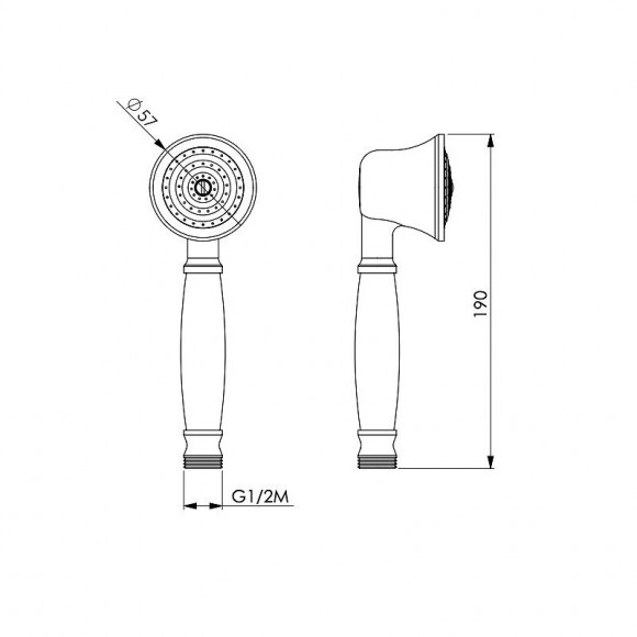 Douchette À Main En Laiton Chromé Vintage Standard