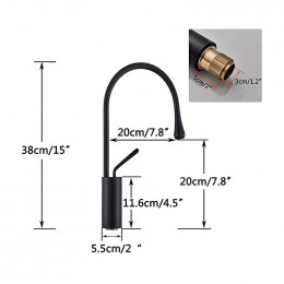 Mitigeur Joystick Pour Salle De Bain Ou Cuisine, Noir Mat