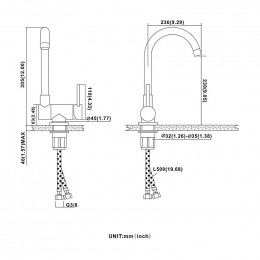 Mitigeur De Cuisine Pliable Sous La Fenêtre En Acier Inoxydable