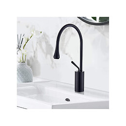 Mitigeur Joystick Pour Salle De Bain Ou Cuisine, Noir Mat