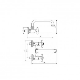 Robinet Mural À Bec Pivotant Antique Chromé