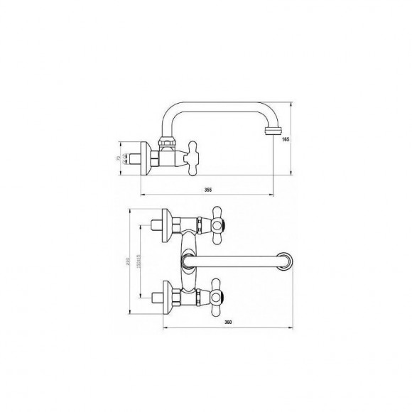 Robinet Mural À Bec Pivotant Antique Chromé