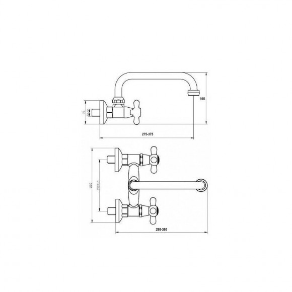 Robinet Mural À Bec Pivotant Et Extensible Antique Chromé