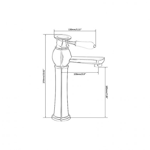 Robinet À Manette Pour Salle De Bains Ou Cuisine, Style Vintage