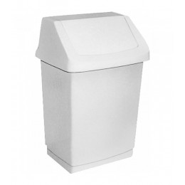 Poubelle En Plastique Inclinable Blanche 15l