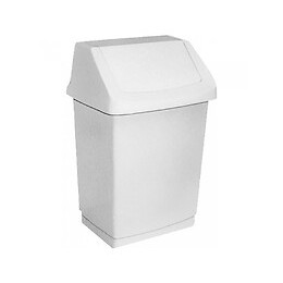 Poubelle En Plastique Inclinable Blanche 15l