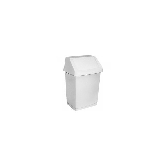 Poubelle En Plastique Inclinable Blanche 15l