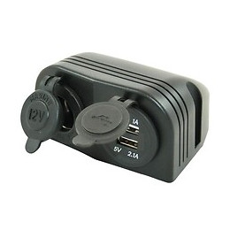 Socle 12 Volts + 2 Prises Usb En Saillie