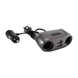 Double Prise Allume-cigare + Cable - 12 / 24v