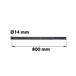 Penture À Bout Carré D14 35x4 L.800mm Acier Noir Pré-peint