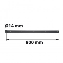 Penture À Bout Carré D14 35x4 L.800mm Acier Noir Pré-peint