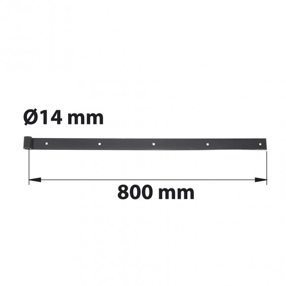 Penture À Bout Carré D14 35x4 L.800mm Acier Noir Pré-peint