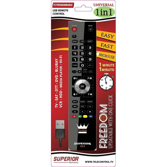 Télécommande Universelle Mbg Freedom 1-1 Noire