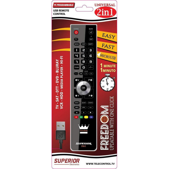 Télécommande Universelle Mbg Freedom 2-1 Noire