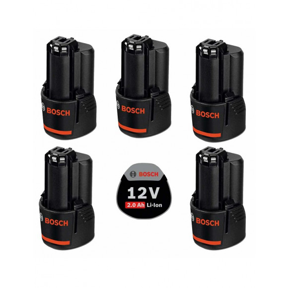 Pack De 5 Batteries Bosch Pack12v5bat2a (5 X 12v 2,0 Ah)