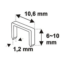 Dtools - Agrafeuse Marteau - Pour Agrafes De Type D11 - Hauteur Des Agrafes 6-10 Mm - Largeur Des Agrafes 10,6 Mm - Gris